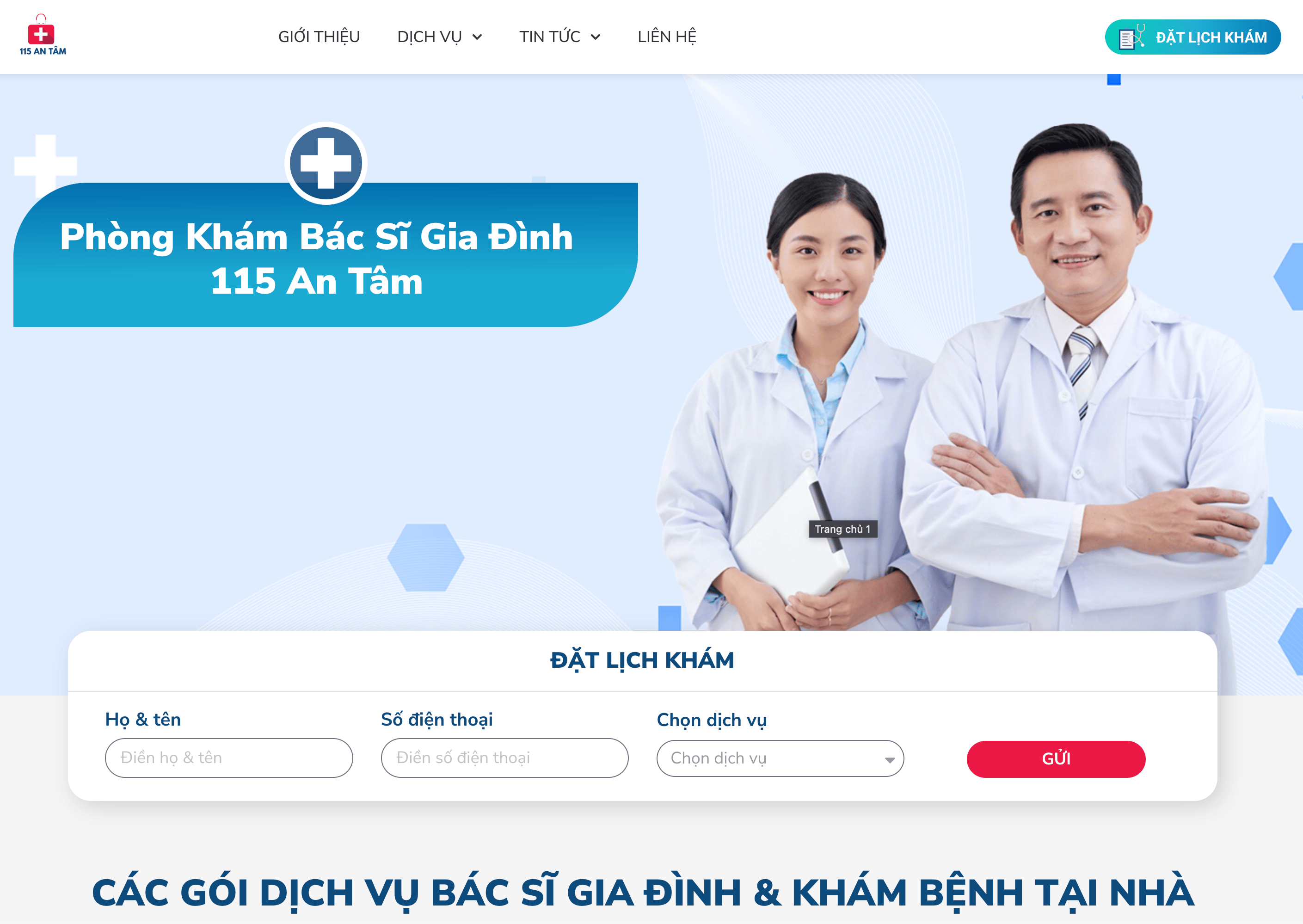 Website đặt lịch phòng khám